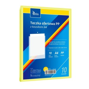 Teczka/album ofertowy A4/10 PP TETIS z kieszonką opisową żółty 1szt. /BT630-Y10/