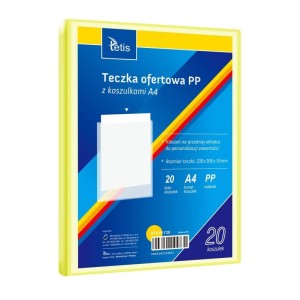 Teczka/album ofertowy A4/10 TETIS z kieszonką opisową żółty 1szt. /BT630-Y20/
