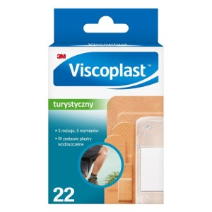 Plaster z opatrunkiem VISCOPLAST turystyczny zestaw 5 rozmiarów 22szt /3M-4064035146368/