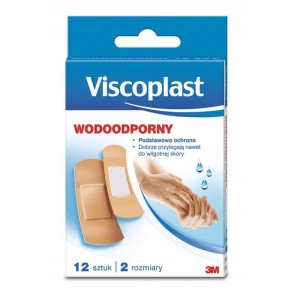 Plaster z opatrunkiem VISCOPLAST wodoodporny zestaw 2 rozmiary 12szt. /3M-UU001624731/