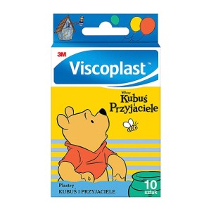 Plaster z opatrunkiem VISCOPLAST Kubuś i Przyjaciele mix kolorów 10szt. /3M-4054596801080/