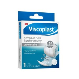 Plaster z opatrunkiem VISCOPLAST bardzo mocny 8cm x 1m biały 1szt. /3M-4064035061241/