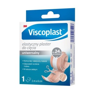 Plaster z opatrunkiem VISCOPLAST elastyczny uniwersalny 6cm x 1m jasnobrązowy 1szt. /3M-4064035061227/