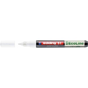 Marker olejowy okrągły 1,0-2,0mm na bazie wody EDDING e-51 ECOLINE biały 1szt. /ED-51-049/