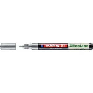 Marker olejowy okrągły 1,0-2,0mm na bazie wody EDDING e-51 ECOLINE srebrny 1szt. /ED-51-054/