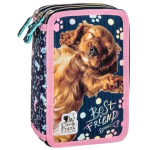 Piórnik z wyposażeniem trójkomorowy DERFORM CLEO I FRANK 44 pies 1szt. /PWTCF44/