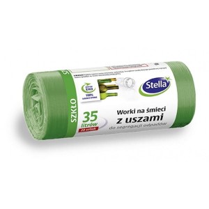 Worki na śmieci 35L 23µm LDPE STELLA do segregacji zielone 20szt. /ST-ST-032198/