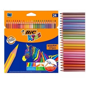 Kredki ołówkowe 24 kolorów BIC KIDS ECO EVOLUTION STRIPES /950525/