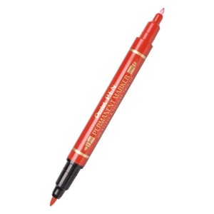 Marker foliopis/do CD dwustronny 0,6 i 1,2mm okrągły PENTEL N75W czerwony /N75W/B/