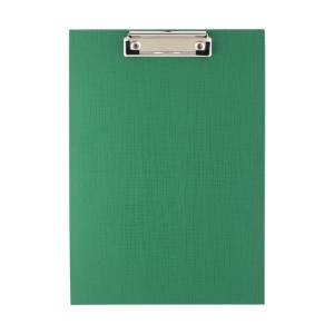 Deska z klipem A4 pojedyncza D.RECT PCV zielona /009451/
