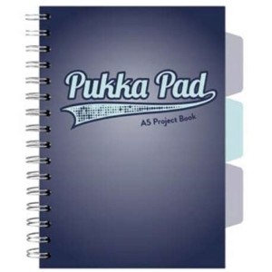 Kołozeszyt A5/100 kratka 80g PUKKA PROJECT BOOK NAVY granatowy 1 szt. /3107(NY)-WPC/