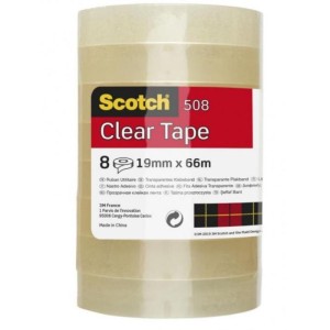Taśma klejąca 19mm x 66m SCOTCH ekonomiczna jasna żółta (transparentna) 508 8szt. /3M-UU010727079/
