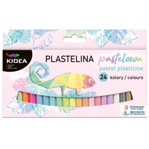 Plastelina 24 kolory pastelowa KIDEA /PP24KA/