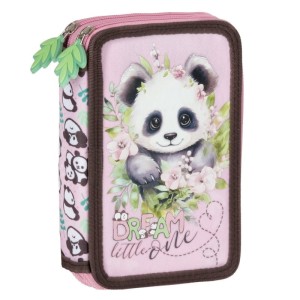 Piórnik z wyposażeniem dwukomorowy DERFORM panda 10 1szt. /PWDPA10/