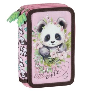 Piórnik z wyposażeniem trójkomorowy DERFORM panda 10 1szt. /PWTPA10/