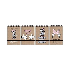 Kołonotatnik spirala po krótkim boku A6/96 kratka 70g okładka miękka z gumką BENIAMIN MINNIE MOUSE KRAFT LINER 1szt. /110356/