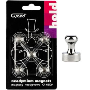 Magnesy neodymowe 16x12mm GRAND GR-N512P z uchwytem 5szt. /130-1965/