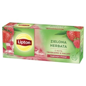 Herbata zielona LIPTON z nutą truskawki i maliny 20szt. /SP-105214/