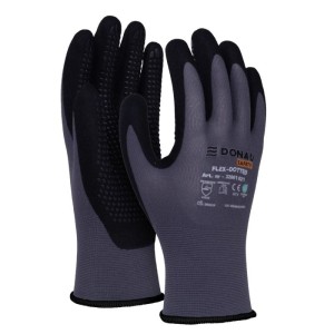 Rękawice montażowe DONAU SAFETY FLEX-DOTTED rozmiar XL/10 szaro-czarne 2szt. /32061821-10/