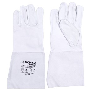 Rękawice spawalnicze TIG z koziej skóry DONAU SAFETY rozmiar XL/10 biało-szare 2szt. /32183631-10/