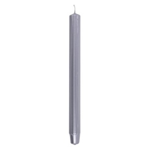 Świeca stołowa długa ryflowana lakierowana 25,0 x 300,0mm DONAU HOME srebrna 4szt. /45335214-19/