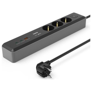 LISTWA ZASILAJĄCA 3GN SCHUKO, 1.4M, 2xUSB C/A PD 100W HAMA SZARA 1szt.  /223192/