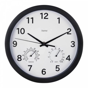 ZEGAR ŚCIENNY MALTA 25CM HAMA CZARNY 1szt.  /185868/