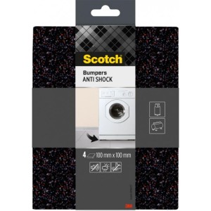 Podkładki gumowe antywibracyjne 100x100mm SCOTCH czarne 4szt. /3M-4064035051761/