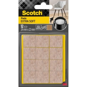 Podkładki wełniane samoprzylepne kwadratowe 24x22mm SCOTCH beżowe 12szt. /3M-4064035051167/