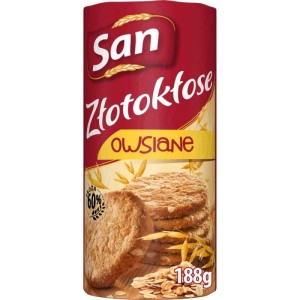 Ciastka herbatniki 188g SAN holenderskie owsiane złotokłosowe /SP-239625/