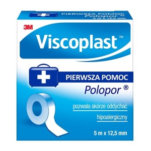 Plaster/przylepiec VISCOPLAST POLOPOR 12,5mm x 5m biały 1szt. /3M-4054596747609/
