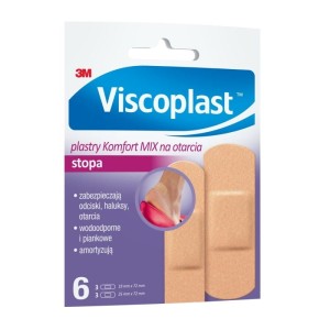 Plaster z opatrunkiem VISCOPLAST KOMFORT wodoodporny zestaw 2 rozmiary 6szt. /3M-4054596809680/