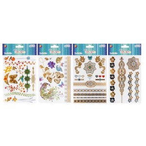 Tatuaże zmywalne do twarzy ALIGA świecące w ciemności mix wzorów 1szt. /TAT-6744/