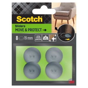 Podkładki samoprzylepne ochronno-ślizgowe okrągłe 19mm SCOTCH szare 8szt. /3M-4064035049706/