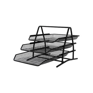 Zestaw 3 szuflad metalowych siatka Q-CONNECT OFFICE SET czarny  /KF00823/