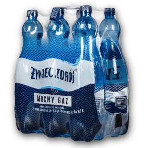 Woda źródlana 1,5L gazowana ŻYWIEC ZDRÓJ mocny gaz 6szt.