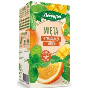 Herbata ziołowo-owocowa ekspresowa HERBAPOL mięta z pomarańczą i mango 20szt.