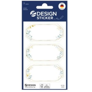 Naklejki Z-DESIGN papierowe ośmiokątna ramka kwiatowa 70x34mm AVERY ZWECKFORM 9szt. /4406/