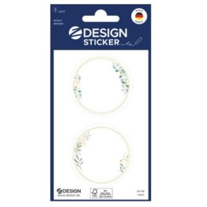 Naklejki Z-DESIGN papierowe okrągła ramka kwiatowa AVERY ZWECKFORM 6szt. /4407/