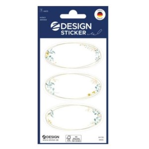Naklejki Z-DESIGN papierowe owalna ramka kwiatowa 70x34mm AVERY ZWECKFORM 9szt.  /4405/