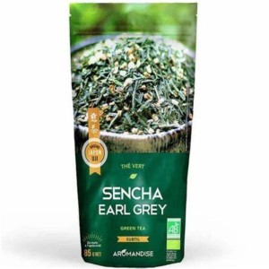 Herbata zielona I EARL GREY liściasta japońska 85g AROMANDISE SENCHA EARL GREY z nutą bergamotki