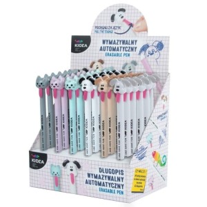 Długopis automatyczny dziecięcy wymazywalny KIDEA z figurką kot i pies 1 szt. /DWAUEKAD/