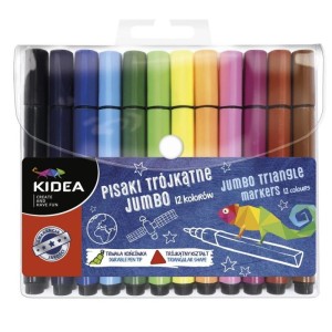 Pisaki trójkątne JUMBO KIDEA 12 kolorów 12szt. /PTJ12KA/