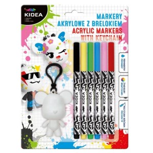 Marker akrylowy KIDEA z brelokiem 6 kolorów /MABBKA/