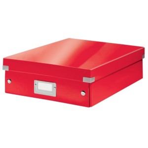 Pudło LEITZ WOW CLIKSTORE z przegródkami średnie czerwone /60580026/