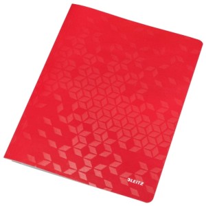 Skoroszyt zwykły kartonowy A4 pełny 300g laminowany PP LEITZ WOW czerwony /30010026/