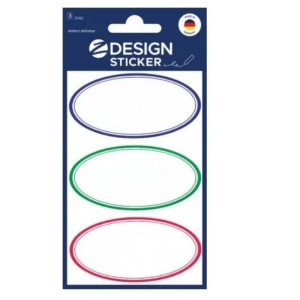Naklejki Z-DESIGN papierowe usuwalne na przetwory/do spiżarni owalne ramki AVERY ZWECKFORM 9szt. /3742/