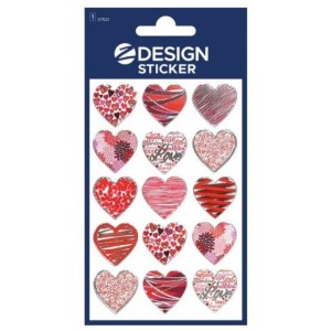 Naklejki Z-DESIGN foliowe - serca AVERY ZWECKFORM 15szt. /57521/