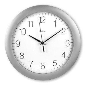 ZEGAR ŚCIENNY TENERIFFA ŚREDNICA 30 CM SREBRNY   /001858720000/