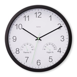 ZEGAR ŚCIENNY  SANTORINI Z TERMOMENTREM I HIGROMETREM ŚREDNICA TARCZY 30 CM  /001858850000/